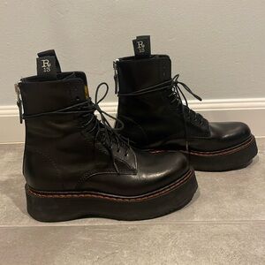 R13 Gently Worn Combat Leather Boots Size 37